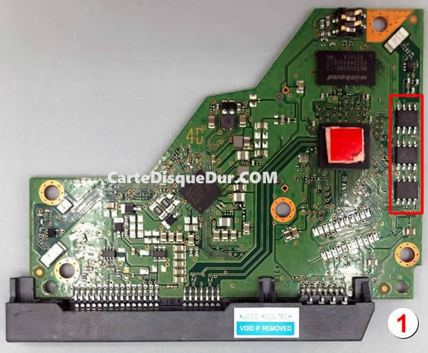 Carte PCB 2060-810011-001 WD WD60EFAX Type 1