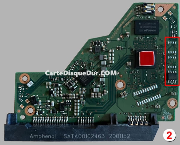 Carte PCB 2060-810011-001 WD WD60EFAX Type 2